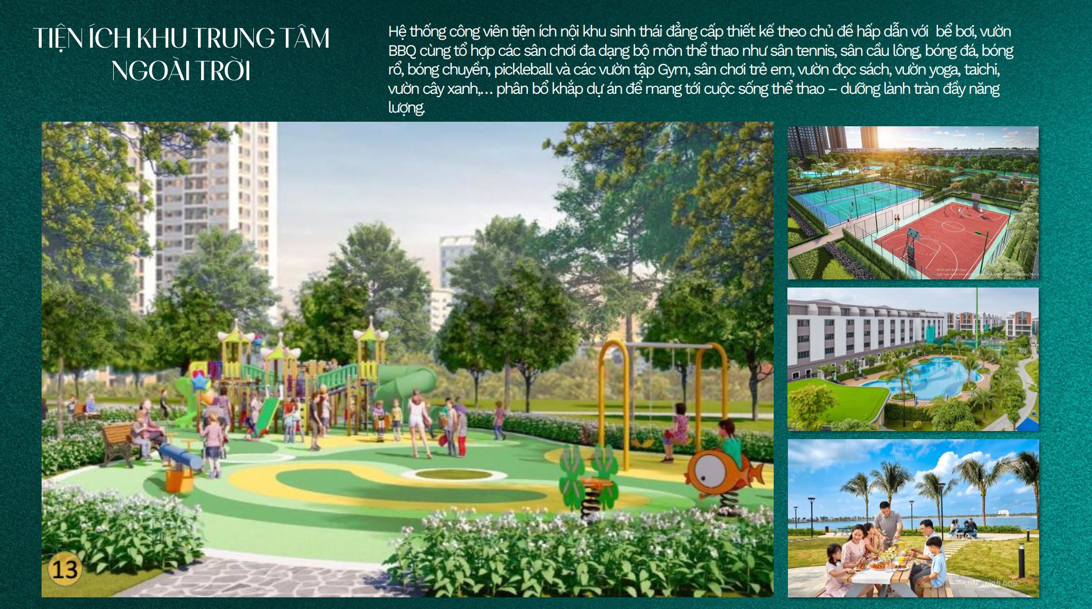 Tiện ích khu trung tâm ngoài trời
